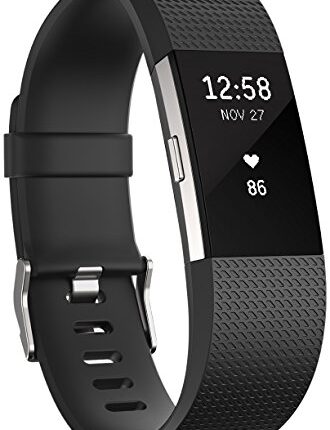 Fitbit Charge 2 Activity Tracker with Wrist Based Heart Rate Monitor – Black/Large